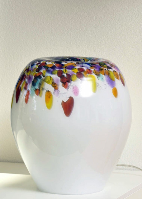 Murrina, lamp wit+kleur, 1x deuk